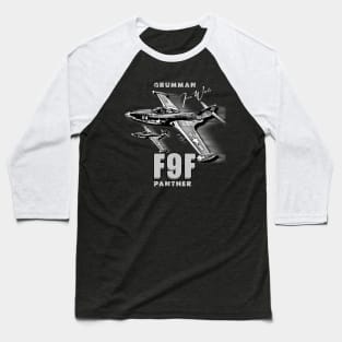 Grumman F9F Panther Carrier-Based Jet Fighter Baseball T-Shirt